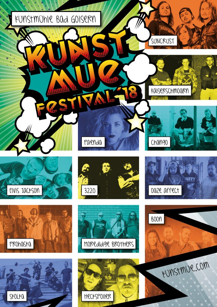Kunstmue Festival 2018 Web Plakat mit Lineup